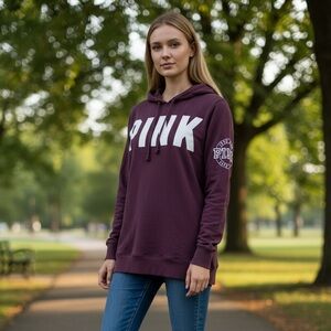 PINK lightweight hoodie sz m like new